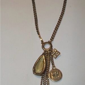 RARE 1970’s VINTAGE ONE OF A KIND Givenchy Gold-Tone Teardrop Pendant Necklace